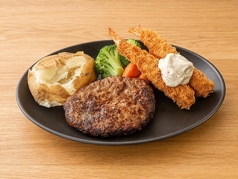 ハンバーグ&エビフライ