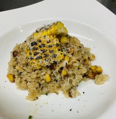 焼きもろこしのリゾットの写真