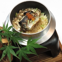 サンマとキノコの釜飯