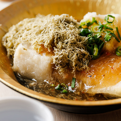 かにあんかけ揚げ出汁豆腐~とろろ昆布乗せ~