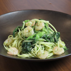 小エビと菜の花のジェノベーゼ