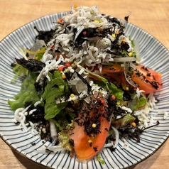 釜揚げしらすと奥松島産海苔和サラダ