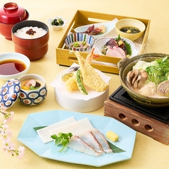 季節の特別御膳（鯛と蛤の胡麻だししゃぶしゃぶ）　 