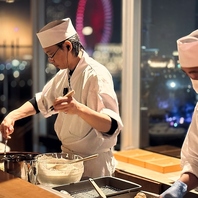 夜景を見ながら、美味しい天ぷらを♪