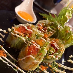 海鮮ユッケの生春巻き