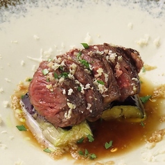 燻製ハラミと茄子の揚げ浸し