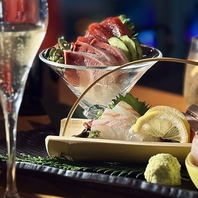 料理鮮魚盛合せやお酒の進む逸品も！