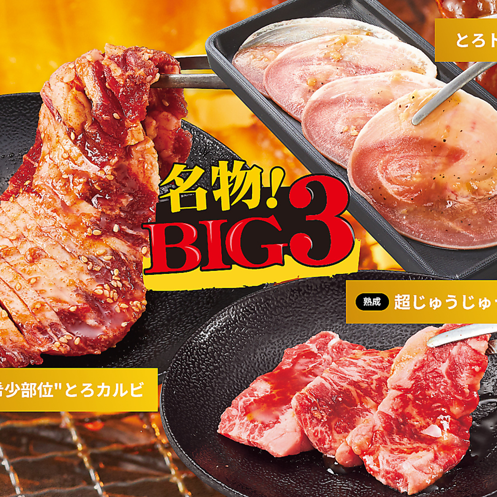 【じゅうカルコース】は当店名物の超じゅうじゅうカルビなど充実したラインナップ！※写真は一例です