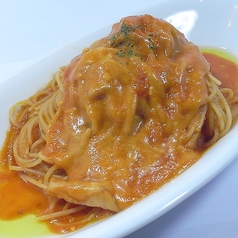 ベーコントマトチーズのパスタ