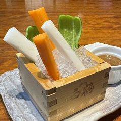 シャキシャキ野菜三種の赤味噌和ーニャカウダ