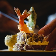 季節の旬をぎゅっと詰め込んだ【季節の天ぷら】をどうぞ