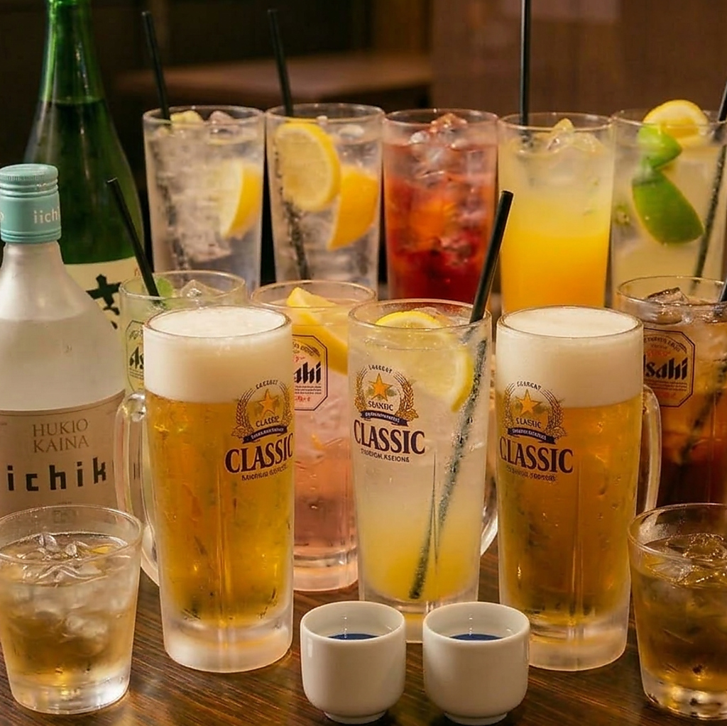 飲み放題も充実！居心地のよい掘りごたつ、個室でどうぞ。