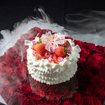 深紅の薔薇の演出ケーキプラン