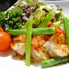 海老とアスパラの塩炒め