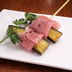 茄子の生ハム巻き串