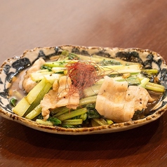 ブタto青菜ニンニク炒め