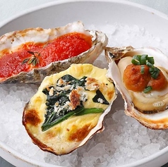 焼き牡蠣3種盛り合わせ