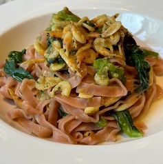 桜エビと菜の花のタリアテッレ