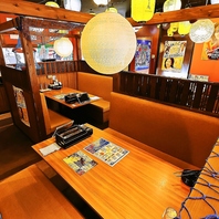 プライベート感ある半個室でゆっくりお食事を♪