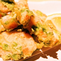 〈天ぷら〉アーサと白身魚のうちなぁ風天ぷら