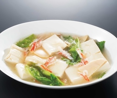 豆腐とチンゲン菜の蟹煮込み