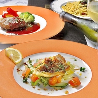 新鮮な野菜やお肉など旬食材を使用した料理の数々。
