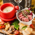 料理メニュー写真 ローストビーフのチーズフォンデュ　(1人前)
