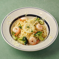 海老とブロッコリーのシチリア産レモンペペロンチーノ