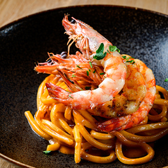 【乾麺を使った王道パスタ】牡蠣と車海老の贅沢ペスカトーレ