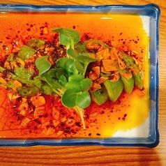 アボカドラー油刺し / 筑前煮（厚揚げ入り）