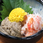 かにみそ。12種の広島の地酒とあわせて