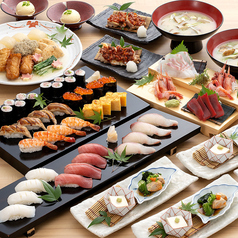 旬の魚介を握り寿司と海鮮料理で舌鼓。【築地 彩コース】お料理のみ全8品 3500円(税込)の写真