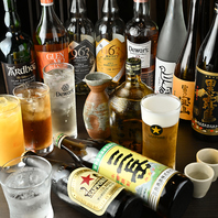 季節のお造りと、厳選した日本酒・焼酎など。