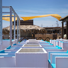 白と水色を基調としたシート