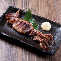 日本酒で漬けたわた入りするめいかの酔っぱらい焼き