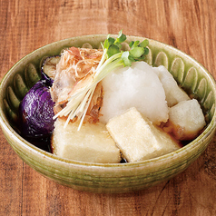 茄子と餅の揚げ出し豆腐