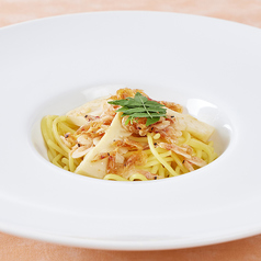 桜海老と筍、木の芽のペペロンチーノ