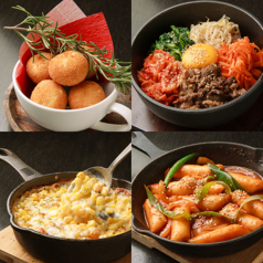 ビビンバやプデチゲなどの韓国料理も多数！の写真