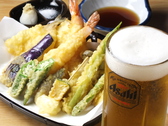 天ぷら盛合せとビールの相性は最高◎