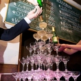 二次会等でサプライズ演出！シャンパンタワー！