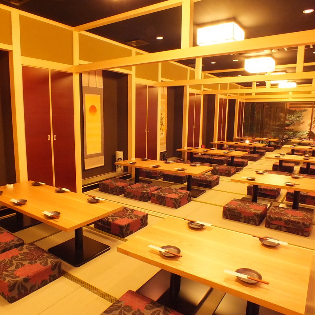 人数にあわせて10名・20名・30名・・・最大60名様までお座敷完全個室宴会が可能