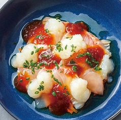 鮮魚のカルパッチョ　～キャロットラペと柚子ソース～