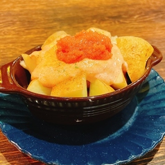 新じゃがの明太マヨ焼き