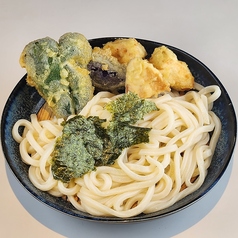 【冷たいうどん】かしわ天ざるうどん