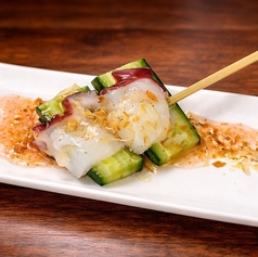 水蛸と胡瓜串　梅ソース