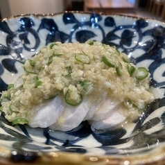 さつま鶏の青唐辛子、葱ソース