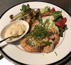 海鮮鉄板焼（海老、ホタテ、イカ、きのこ）