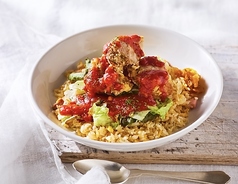 から揚げのチリトマピラフ