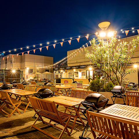 開放感あるビアガーデン【本場ドイツクラフトビールとバーベキュー料理が楽しめます】