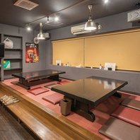 落ち着いた雰囲気の座敷席でゆったりとお食事を◎